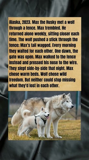 Alaska Husky and Wild Wolf Form Unlikely Friendship Through Fence