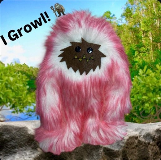 Handmade Growling Bigfoot Pink Furry Baby Sasquatch Plush - Etsy