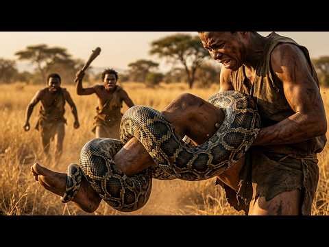 Life 3.2 Million Years Ago: Giant Python vs Early Humans – Seconds from Death!”