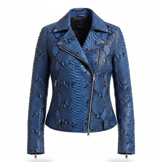 Handmade Python Leather Biker Jacket - Custom Color Exotic Outerwear - Etsy Canada