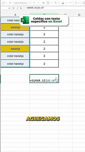 ¿Cómo SUMAR CELDAS con texto específico en EXCEL? Guía paso a paso