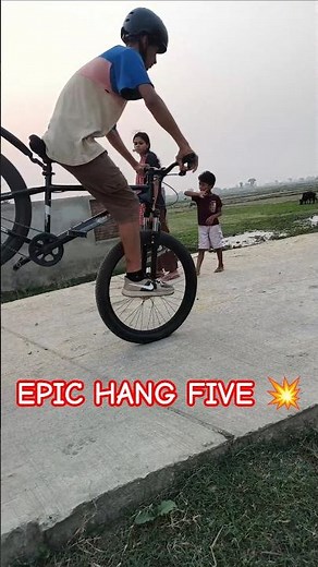 LEARNING HANG FIVE |EPIC MTB BUNNY HOP|DHV RIDERS #stunt #stoppie ‪@dhvriders9005‬ #hangfive #mtb