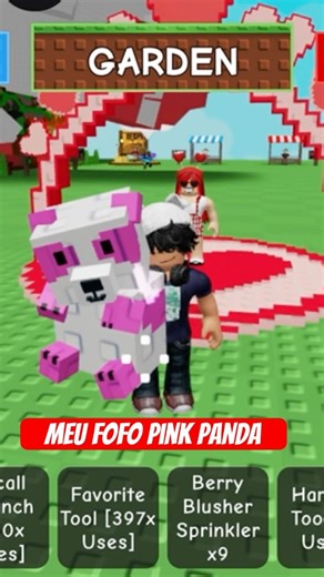 Muito fofo pink panda! #shorts #shortsvideo #growagarden #roblox