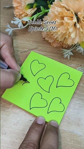 Doodling on Sticky Notes🤔🤔🖋️Easy Doodle Art #shorts #drawing #doodle #ytshorts
