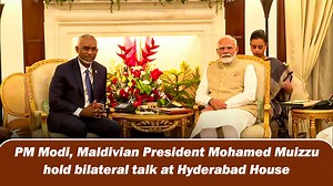 PM Modi, Maldivian President Mohamed Muizzu hold bilateral talk at Hyderabad House