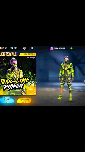 Toxic-lime Python bundle🥺❤️#freefirelive #garenafreefire #emotional #support #tondegamer