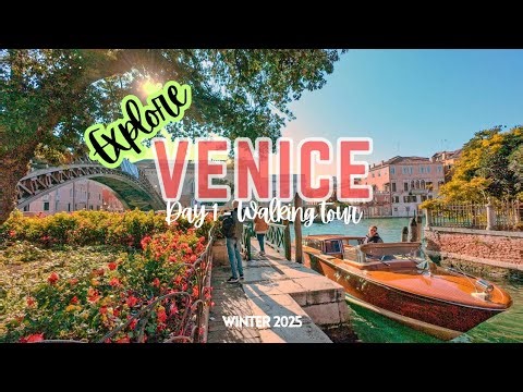 Venice Walking Tour in 4K | With Captions and Calm Music | Grand Canal & Sunset