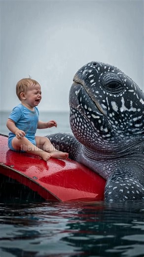 A mother and her baby are shipwrecked on a deadly whirlpool, but a sea turtle comes to the rescue, guiding them to safety. | Paul Vu