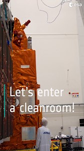 Get ready with us – space edition! 🥼 Why is Chiara dressed so strangely in this video? She’s about to enter a cleanroom. Before launch, satellites are kept in cleanrooms. A cleanroom is an area where the air contains very few dust particles. Since there’s no dust in space, it’s important to avoid any during assembly and testing. A single speck of dust in a switch or circuit could cause a spacecraft to fail. Does your job require specialised clothing? Let us know! 📷ESA 📹@europeanspaceagency | 