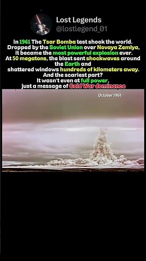 The Tsar Bomba- The most powerful nuclear explosion in history 😱😱