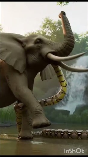 This python catches the elephant's leg#python #elephant #shorts