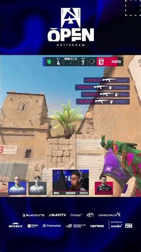 KSCERATO Wins Solo with an Ace and 1v2 vs Falcons #blast #rotterdam #cs #cs2