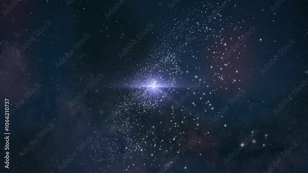 3D galaxy slowly drifting away with twinkling stars in deep space, 4K animation
