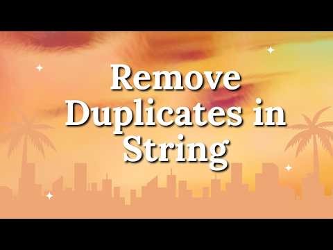 Remove Duplicate Characters from String in Java | Interview Program