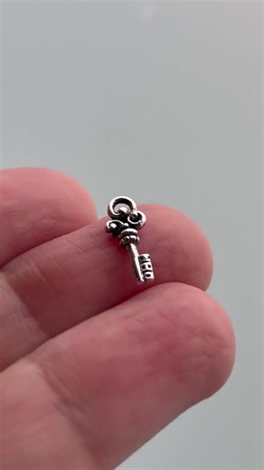 3D Sterling Silver Key Charm for Permanent Jewelry - Etsy