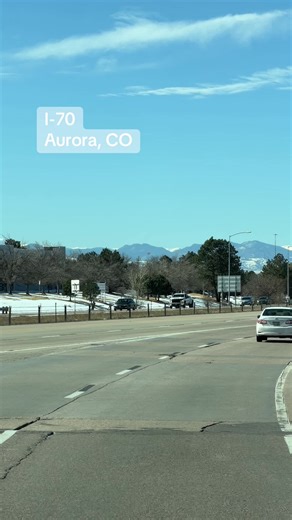 Driving on I-70 West in Aurora, Colorado