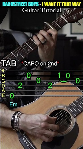 Backstreet Boys - I Want It That Way | Guitar Tutorial (TAB) #shorts