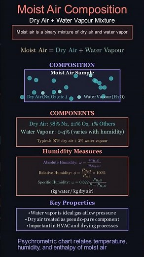 Chemical Engineering:Moist air Composition ( Dry air + Water Vapour) #chemicalengineering