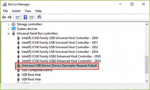 修復未知的USB裝置 - 裝置描述符請求失敗