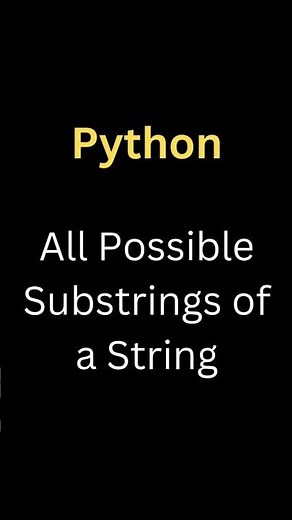 Find all Possible Substrings of String Python | Python Programming #python #coding