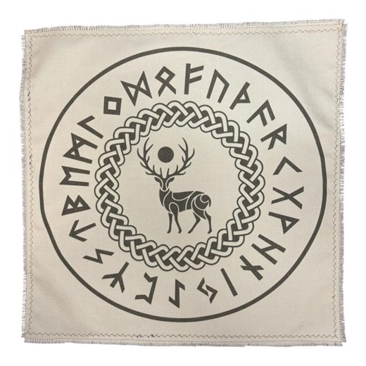 Rune Casting Mat With Elder Futhark and Stag / Handmade Divination & Ritual Altar Cloth for Pagan, Norse and Witchcraft Use - Etsy