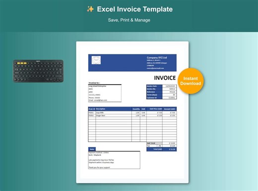 Modèle de facture Excel modifiable | Facturation des petites entreprises (téléchargement numérique) - Etsy France