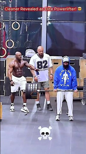 Cleaner Revealed as Elite Powerlifter! 🤯 #BarbellPrank #gym #prank #fitness