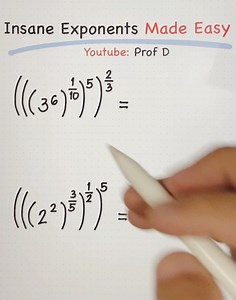 334K views · 10K reactions | Crazy Exponents and Radicals Made Easy  | Prof D | Facebook