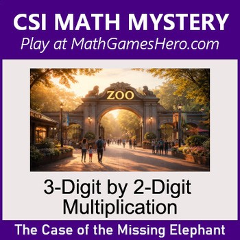 3-Digit by 2-Digit Multiplication | Digital CSI Math Mystery Game