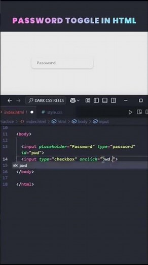 🔒 Password Toggle Trick Using ONLY HTML! 😱