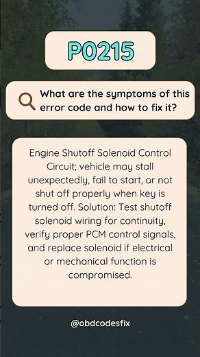 P0215 OBD-II Trouble Code: How To Fix?
