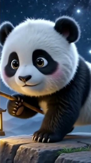 “The panda saved a sleeping star! 🐼 #viral #fairytalesstory #viralshort #cute #cutepanda..