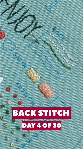Embroidery Basics: Back stitch #embroideryshorts #youtubeshorts #backstitch
