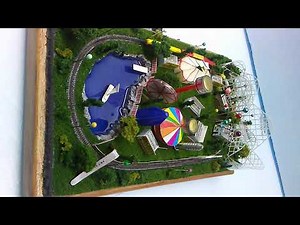 4"x7" Animated Amusement Park with running Circus Train