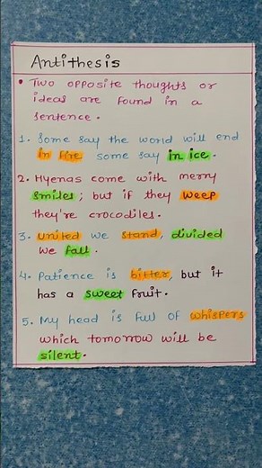 learning Antithesis Figure of Speech | poetic device #examples #onlinelearning