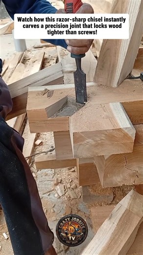 INSANE Wood Joint Hack! Carpenter Cuts Perfect Mortise in Seconds 😱🪵 #woodworking #tools #shorts