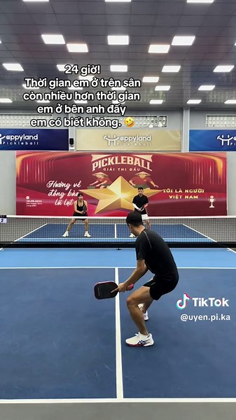 24 giờ! Thời gian em ở trên sân còn nhiều hơn thời gian em ở bên anh đấy em có biết không. 🤣 #mylife #pickleball #uyenpikachu #viral #xuhuong