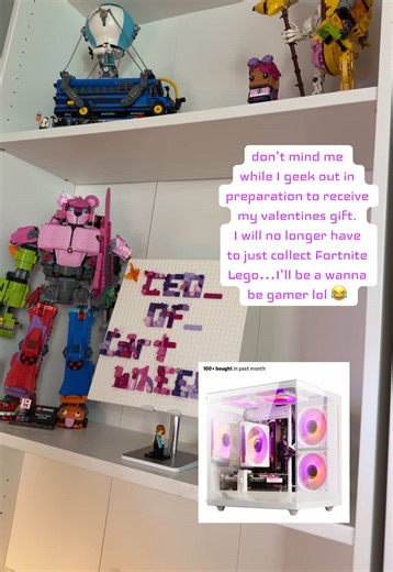 It’s soooo pretty. What else do I need to make set up easy and seamless? #beginnergamer #cyberpunk #desksetup #fortnite #legotiktok