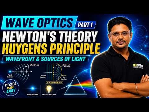Wave Optics Part 1 I Newton’s Theory, Huygens Principle, Wavefront & Sources of Light