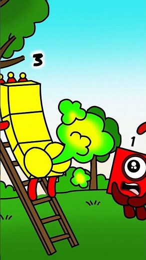 Numberblocks 3 Farts by Accident While Climbing a Tree - Numberblocks Fanmade Coloring Story#shorts