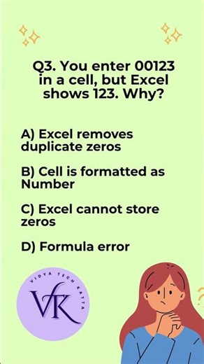 Excel Quiz – Part 11 | 3 Quick Questions ⏳ | Excel Quiz Shorts