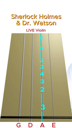 SHERLOCK HOLMES & DR. WATSON 🔍 — Animated Violin TAB | LIVE Violin