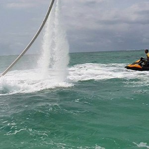 Fly your way over the water and experience the bliss of nature from up there! #flyboard #raydonwatersports #tembeakenya @magicalkenya | Raydon Water Sports