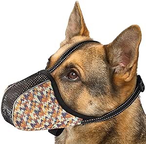 Dog Muzzle, Soft Dog Muzzle for Large Dogs Mask Anti Biting Chewing Licking Breathable No Bark Muzzle Orange M