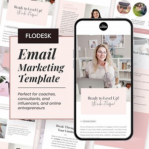 Flodesk Email Marketing Template for Female Business Coach Email Newsletter Template for Woman Consultant Course Creator Email Sequence Pink - Etsy