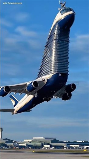 Wait For End 😱 This massive white & blue mega plane is taking off 😱 #akyentertainment #MegaPlane