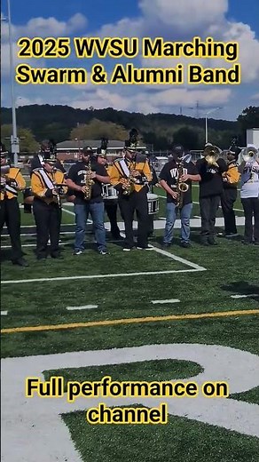 The 2025 WVSU Marching Swarm and Alumni Band at Homecoming. #WVSU #WVStateU #marchingband #alumni