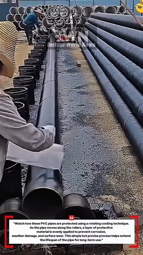 How PVC Pipes Get Protected — Satisfying Industrial Coating Process! #innovation