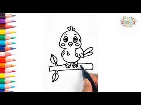 How to Draw and Color a Cute Blue Bird 🐦💙 | Easy Drawing for Kids