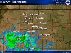 5:40 AM Radar Update: Precipitation is moving into the Panhandles as snow or a rain/snow mix. It may take some time for precipitation to make it to the surface due to dry air near the surface. | US National Weather Service Amarillo Texas